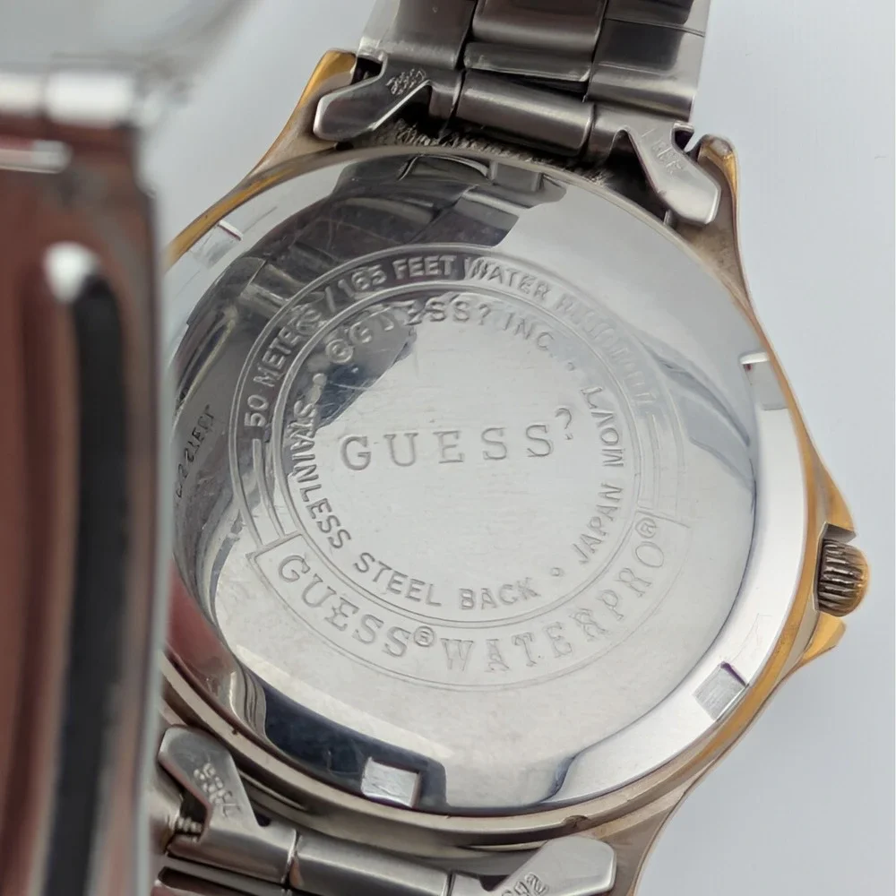 Guess Waterpro 50M Black Dial Date SS Quartz Watch Comfort Extension